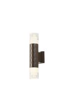 Gullo Diamond Pattern Wall Lamp With Tier Pattern Acrylic Shade, 2 x GU10, IP54, Dark Brown/Clear, 2yrs Warranty