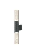 Gullo Diamond Pattern Wall Lamp With Bubble Acrylic Shade, 2 x GU10, IP54, Grey/Clear, 2yrs Warranty