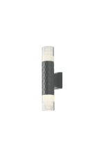 Gullo Diamond Pattern Wall Lamp With Tier Pattern Acrylic Shade, 2 x GU10, IP54, Grey/Clear, 2yrs Warranty
