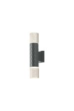 Gullo Diamond Pattern Wall Lamp With Bubble Acrylic Shade, 2 x GU10, IP54, Grey/Clear, 2yrs Warranty