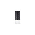 Gullo 6.4cm Diamond Pattern Ceiling With Short Diagonal Pattern Acrylic Shade, 1 x GU10, IP54, Black/Clear/Frosted, 2yrs Warranty