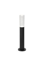 Gullo Ribbed Line 35cm Post Lamp With Bubble Acrylic Shade, 1 x GU10, IP54, Black/Clear, 2yrs Warranty