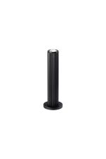 Gullo Ribbed Line 35cm Post Lamp With Dome Acrylic Shade, 1 x GU10, IP54, Black/Clear/Frosted, 2yrs Warranty