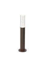 Gullo Ribbed Line 35cm Post Lamp With Bubble Acrylic Shade, 1 x GU10, IP54, Dark Brown/Clear, 2yrs Warranty