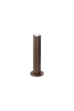 Gullo Ribbed Line 35cm Post Lamp With Dome Acrylic Shade, 1 x GU10, IP54, Dark Brown/Clear/Frosted, 2yrs Warranty