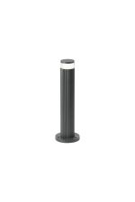 Gullo Ribbed Line 35cm Post Lamp With X Pattern Acrylic Shade, 1 x GU10, IP54, Grey/Clear/Frosted, 2yrs Warranty