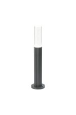 Gullo Ribbed Line 35cm Post Lamp With Bubble Acrylic Shade, 1 x GU10, IP54, Grey/Clear, 2yrs Warranty
