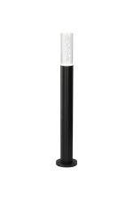 Gullo Ribbed Line 55cm Post Lamp With Bubble Acrylic Shade, 1 x GU10, IP54, Black/Clear, 2yrs Warranty