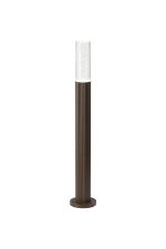 Gullo Ribbed Line 55cm Post Lamp With Bubble Acrylic Shade, 1 x GU10, IP54, Dark Brown/Clear, 2yrs Warranty