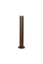 Gullo Ribbed Line 55cm Post Lamp With Dome Acrylic Shade, 1 x GU10, IP54, Dark Brown/Clear/Frosted, 2yrs Warranty