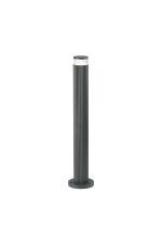 Gullo Ribbed Line 55cm Post Lamp With X Pattern Acrylic Shade, 1 x GU10, IP54, Grey/Clear/Frosted, 2yrs Warranty