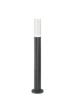Gullo Ribbed Line 55cm Post Lamp With Bubble Acrylic Shade, 1 x GU10, IP54, Grey/Clear, 2yrs Warranty