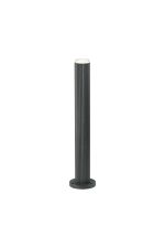 Gullo Ribbed Line 55cm Post Lamp With Shallow Acrylic Shade, 1 x GU10, IP54, Grey/Clear/Frosted, 2yrs Warranty