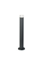 Gullo Ribbed Line 55cm Post Lamp With Short Diagonal Pattern Acrylic Shade, 1 x GU10, IP54, Grey/Clear/Frosted, 2yrs Warranty