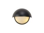 Gancia Wall Light, 2 x E14, IP54, Satin Black/Opal Glass