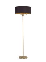 Banyan 3 Light Switched Floor Lamp With 50cm x 20cm Dual Faux Silk Fabric Shade Champagne Gold/Midnight Black