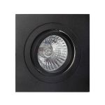 Basico GU10 Swivel Downlight 9.2cm Square, 1 x GU10 Max 50W, Sand Black, Cut Out: 80mm, Lampholder Included