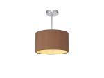 Baymont Polished Chrome 1 Light E27 Semi Flush With 30cm x 17cm Dual Faux Silk Shade, Raw Cocoa/Grecian Bronze