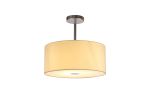 Baymont Polished Chrome 1 Light E27 Semi Flush With 40cm x 18cm Faux Silk Shade, Ivory Pearl/White Laminate & Frosted/PC Acrylic Diffuser