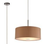 Baymont Polished Chrome 1 Light E27 Single Pendant With 50cm x 20cm Dual Faux Silk Shade, Antique Gold/Ruby With Frosted/PC Acrylic Diffuser