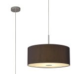 Baymont Polished Chrome 1 Light E27 Single Pendant With 50cm x 20cm Faux Silk Shade, Black/White Laminate With Frosted/PC Acrylic Diffuser