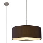 Baymont Polished Chrome 1 Light E27 Single Pendant With 60cm x 22cm Faux Silk Shade, Black/White Laminate With Frosted/PC Acrylic Diffuser