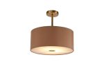 Baymont Antique Brass 1 Light E27 Semi Flush With 40cm x 18cm Dual Faux Silk Shade, Antique Gold/Ruby With Frosted/AB Acrylic Diffuser