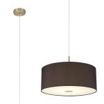 Baymont Antique Brass 1 Light E27 Single Pendant With 50cm x 20cm Faux Silk Shade, Black/White Laminate With Frosted/AB Acrylic Diffuser