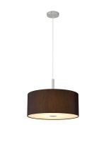 Baymont Polished Chrome 3 Light E27 Single Pendant With 40cm x 18cm x 18cm Faux Silk Shade, Black/White Laminate & Frosted/PC Acrylic Diffuser