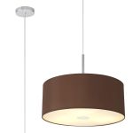 Baymont Polished Chrome 3 Light E27 Single Pendant With 50cm x 20cm Dual Faux Silk Shade, Cocoa/Grecian Bronze & Frosted/PC Acrylic Diffuser