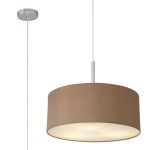 Baymont Polished Chrome 3 Light E27 Single Pendant With 50cm x 20cm Dual Faux Silk Shade, Antique Gold/Ruby & Frosted/PC Acrylic Diffuser
