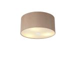 Baymont Polished Chrome 3 Light E27 Flush Ceiling With 40cm x 18cm Dual Faux Silk Shade, Antique Gold/Ruby & Frosted/PC Acrylic Diffuser