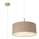 Baymont Antique Brass 3 Light E27 Single Pendant With 50cm x 20cm Dual Faux Silk Shade, Antique Gold/Ruby & 50cm Frosted/AB Acrylic Diffuser