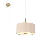 Baymont Antique Brass 5 Light E27 Single Pendant With 40cm x 18cm Dual Faux Silk Shade, Antique Gold/Ruby & 40cm x 18cm Frosted/AB Acrylic Diffuser