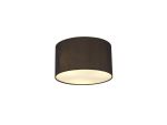 Baymont White 3 Light E27 Flush With A 30cm x 17cm Faux Silk Shade, Black/White Laminate & 30cm Frosted Acrylic Diffuser
