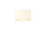 Baymont White 3 Light E27 Flush With 30cm x 17cm Faux Silk Shade, Ivory Pearl/White Laminate & Frosted Acrylic Diffuser