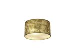 Baymont White 3 Light E27 Flush With 30cm x 17cm Gold Leaf With White Lining Shade & Frosted Acrylic Diffuser