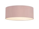 Baymont White 5 Light E27 Universal Flush Ceiling Fixture With 60cm x 22cm Dual Faux Silk Shade, Taupe/Halo Gold & Frosted Acrylic Diffuser