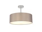 Baymont 45cm Polished Chrome 3 Light E27 Semi Flush Fixture, With 4cm x 15cm Faux Silk Shade, Grey