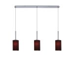 Baymont Polished Chrome 3 Light E27 Linear Pendant, With 12cm x 20cm Faux Silk Shade, Black