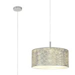 Baymont Polished Chrome 3 Light E27 Single Pendant With 50cm x 20cm Silver Leaf Shade