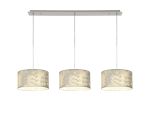 Baymont Polished Chrome 3 Light E27 Linear Pendant With 30cm x 17cm Silver Leaf Shade 2m