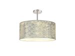 Baymont 40cm Polished Chrome 5 Light E27 Semi Flush Fixture With 50cm x 20cm Silver Leaf Shade