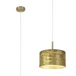 Baymont Antique Brass 1 Light E27 Single Pendant With 30cm x 17cm Gold Leaf Shade