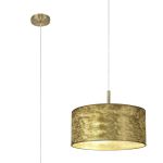 Baymont Antique Brass 1 Light E27 Single Pendant With 40cm x 18cm Gold Leaf Shade