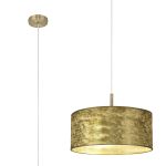 Baymont Antique Brass 3 Light E27 Single Pendant With 50cm x 20cm Gold Leaf Shade