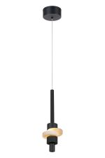 Betty Single Pendant, 7W LED, 3000K, 840lm, Black/Faux Alabaster, 3yrs Warranty