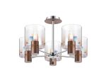 Brandroot 60cm Semi Flush Light, 5 x E27, Mocha/Iridescent Fade Glass
