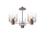 Brandroot 54cm Semi Flush Light, 3 x E27, Mocha/Iridescent Fade Glass