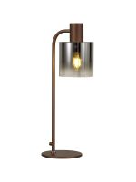 Brandroot Large Table Lamp, 1 Light E27, Mocha / Smoke Fade Glass